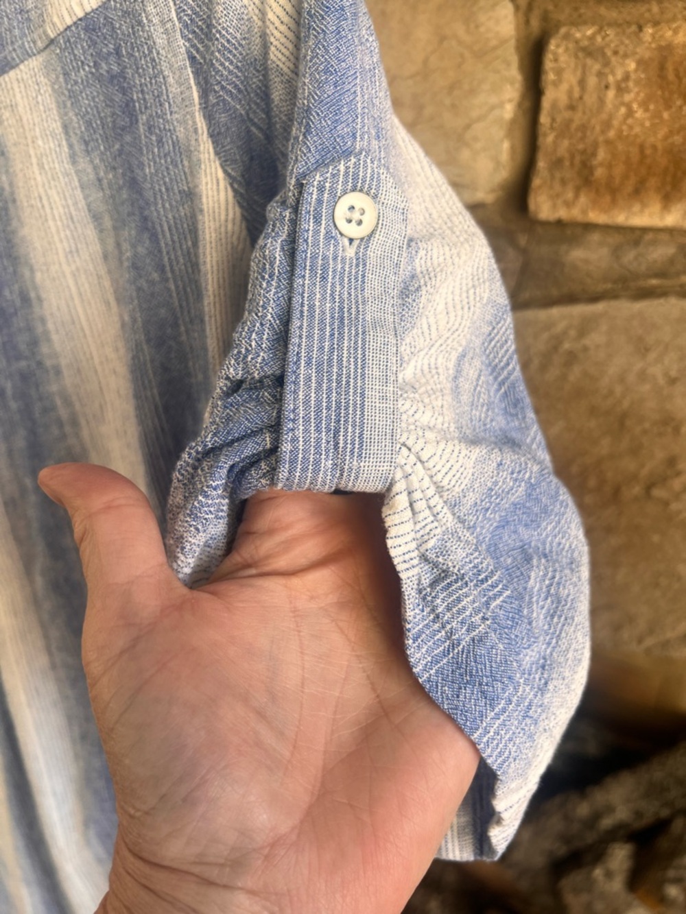 Bella Dahl Blue and White Striped Button Tunic/Dress Large - Picture 5 of 7